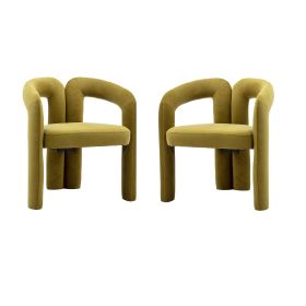 COOLMORE Contemporary Designed Fabric Upholstered Accent/Dining Chair /Barrel Side Chairs Kitchen Armchair for Living Room set of 2