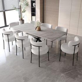 Extendable Dining Table Table Set for 4-8 Person for Dining Room