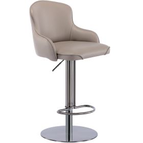Black Titanium Stainless Steel Bar Stools,Grade Modern Leather Bar Chair with Backrest
