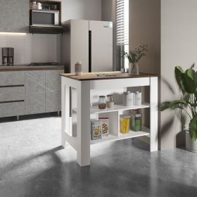 Cortes Kitchen Island 2-Tier Shelf 40" Width and large Work Top