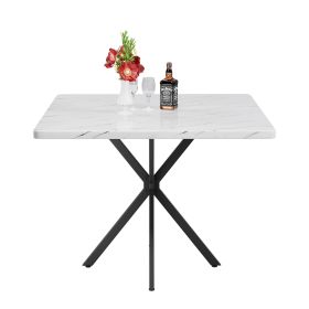 Square Dining Table, Mid Century Modern Square Dining Table for 4-6 Person, Coffee Table for Kitchen Dining Room, Office, Save Space